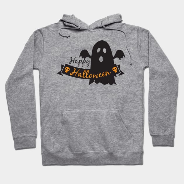 Halloween Ghost Banner Hoodie by MonkeyBusiness